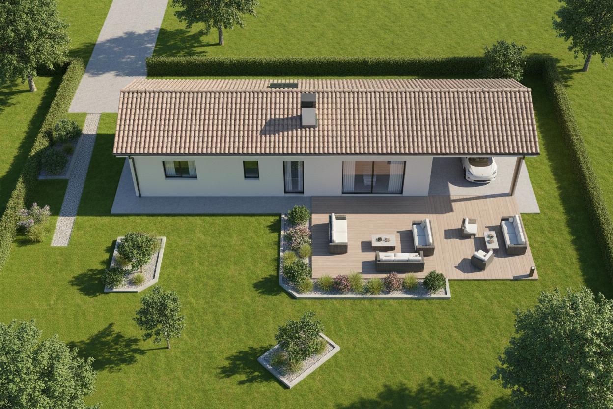 Vista exterior de la vivienda unifamiliar en Treviño